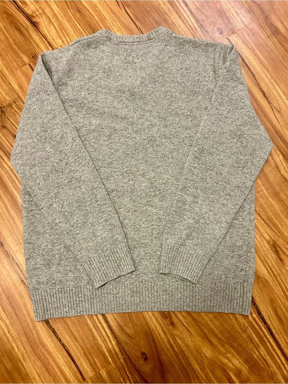 Scalpers Men’s Wool V Neck Grey Skull Logo With Patches On Arm XL